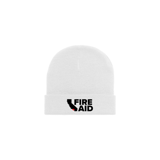 FireAid White Beanie