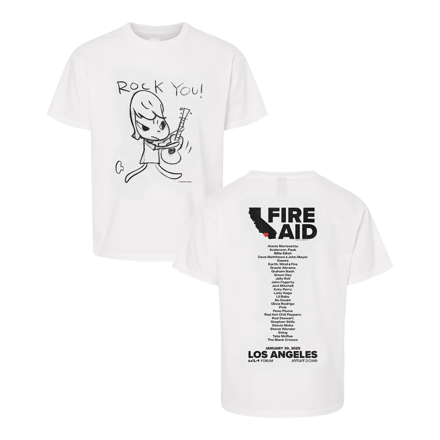 FireAid White Youth Tee